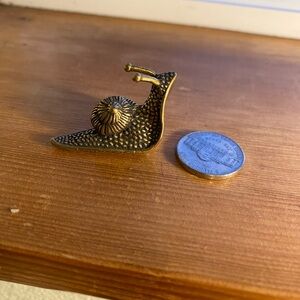 Small Solid Brass Snail Figurine